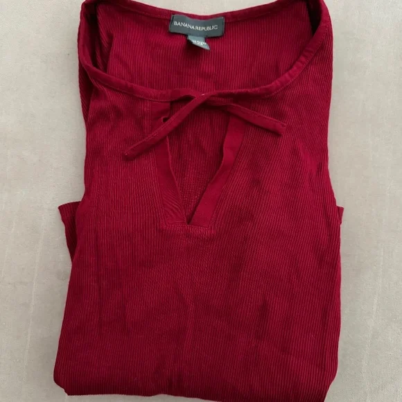 Banana Republic Cotton Long Sleeve Ribbed Top - XS - Picture 4 of 4